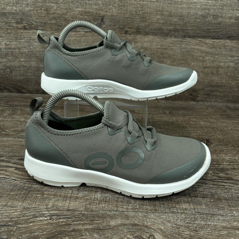 OOFOS OOmg Sport LS Shoes Women's 6 Green Mesh Lace Up Lightweight Sneakers